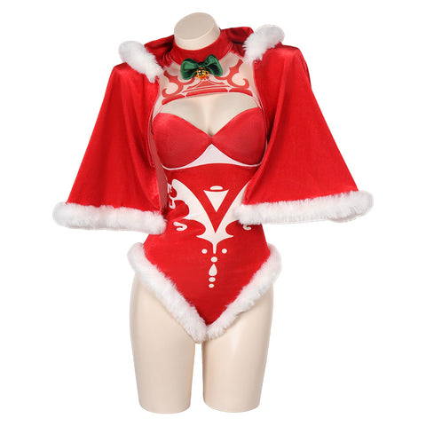 Game NieR:Automata YoRHa No. 2 Type B Christmas Red Sexy Lingerie Halloween Outfits Suit-Coshduk