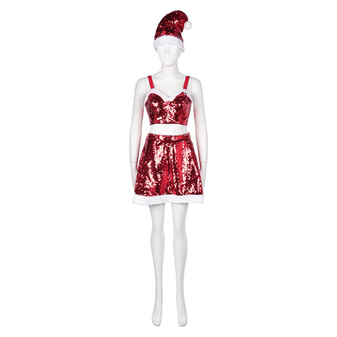 Movie Mean Girls Regina George Red Christmas Dress Outfits Cosplay Costume Halloween Carnival Suit