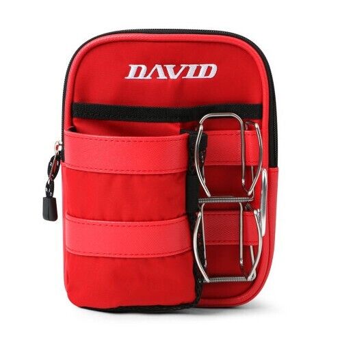 David Park Golf Waist Belt Pouch Ball Holder Bag (Red)