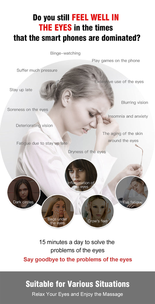 Hi5 Moon Face Bluetooth 3D Eye Massager w/ 3-Layer Airbag, Bluetooth & Music and LCD Display