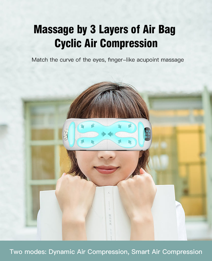 Hi5 Moon Face Bluetooth 3D Eye Massager w/ 3-Layer Airbag, Bluetooth & Music and LCD Display