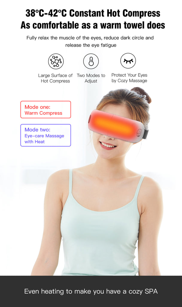 Hi5 Moon Face Bluetooth 3D Eye Massager w/ 3-Layer Airbag, Bluetooth & Music and LCD Display