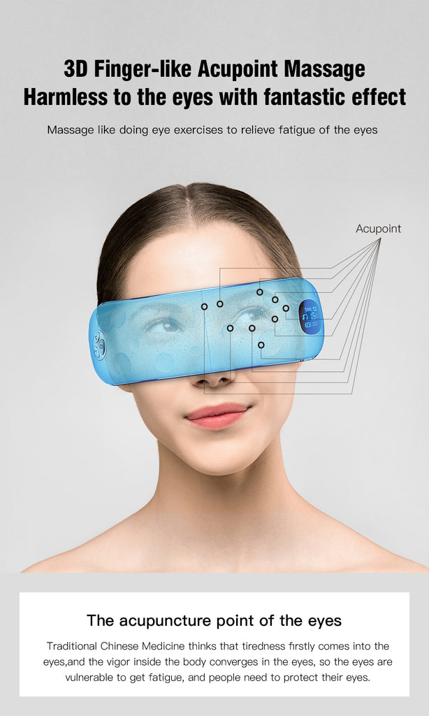 Hi5 Moon Face Bluetooth 3D Eye Massager w/ 3-Layer Airbag, Bluetooth & Music and LCD Display
