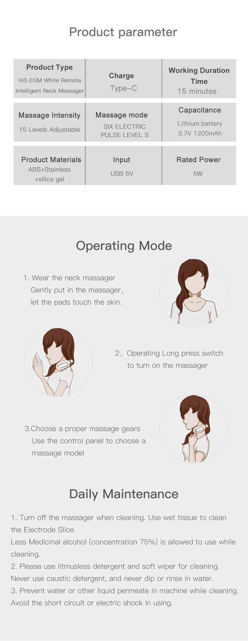 Hi5 EGM Remote Neck Massager-6