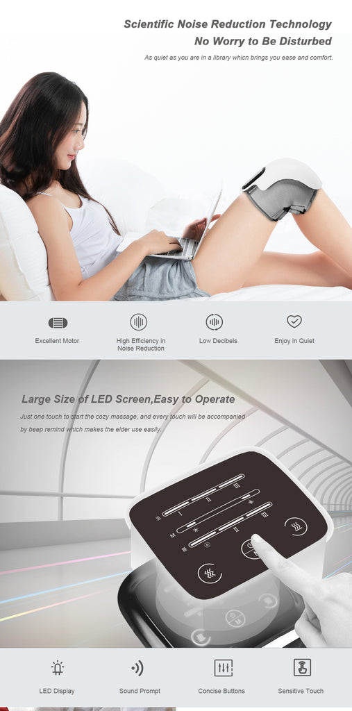 Hi5 Hertz Electric Heated Vibrating Knee Massager for Pain Relief, Vibration Circulation and Relaxation