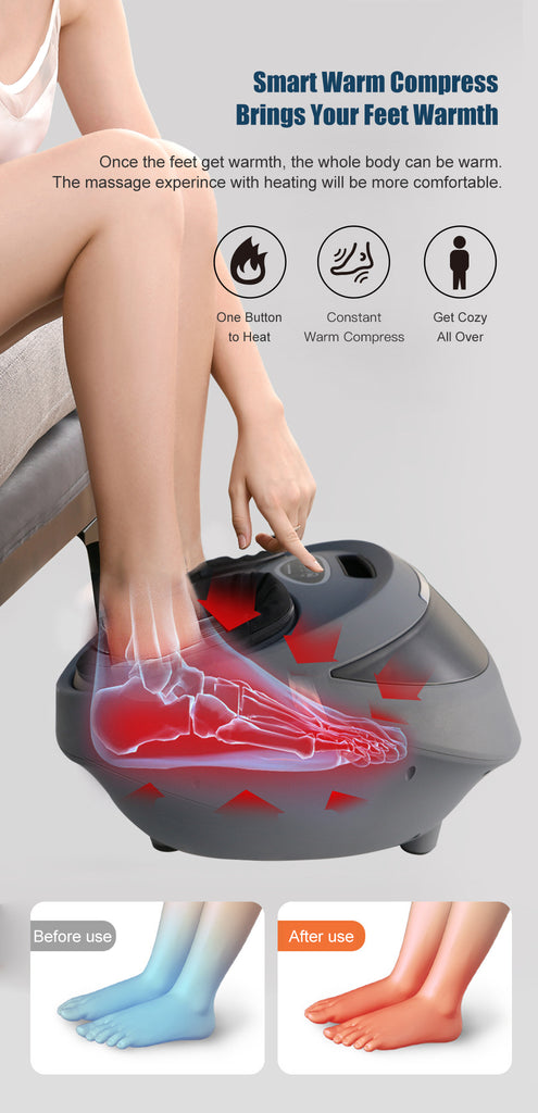Hi5 Marcelo Electric Foot Massager multiple modes of massage with Heat and Deep Kneading, 3 Level of Speed