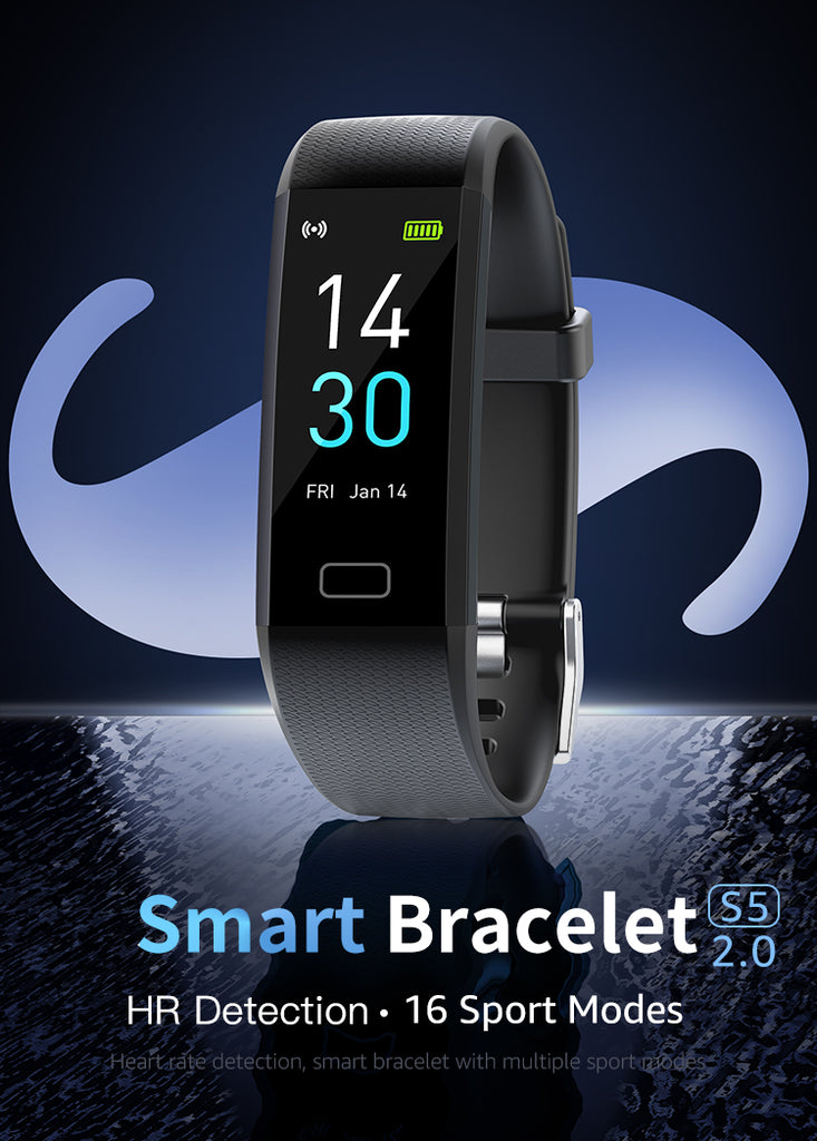 Hi5 S5 Fitness Tracker Watch with IP68 Waterproof, 16 Sports Modes, Activity Tracker with Heart Rate, Sleep Monitor, Sedentary Reminder, Calorie Counter, and Notification Reminder