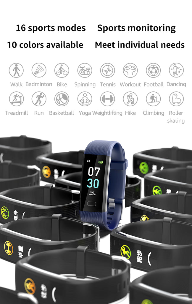 Hi5 S5 Fitness Tracker Watch with IP68 Waterproof, 16 Sports Modes, Activity Tracker with Heart Rate, Sleep Monitor, Sedentary Reminder, Calorie Counter, and Notification Reminder