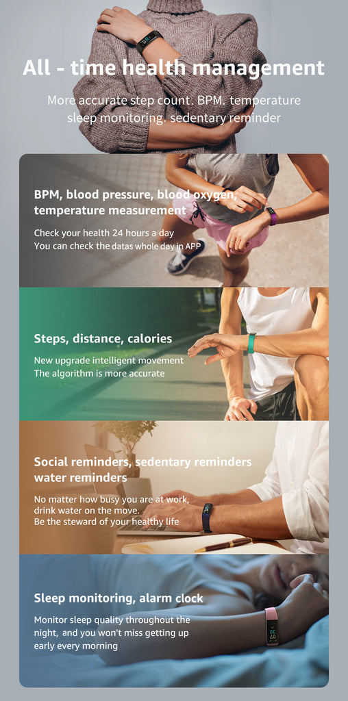 Hi5 S5 Fitness Tracker Watch with IP68 Waterproof, 16 Sports Modes, Activity Tracker with Heart Rate, Sleep Monitor, Sedentary Reminder, Calorie Counter, and Notification Reminder