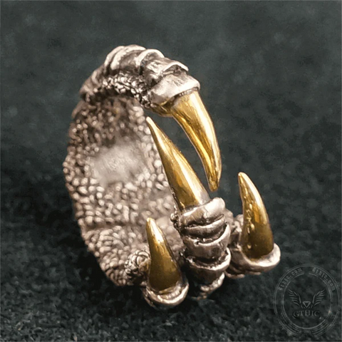 RETRO DRAGON CLAW BRASS STERLING SILVER RING - Gthic.com - Blog