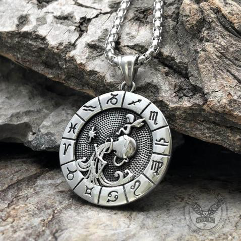 Aquarius Stainless Steel Pendant- Gthic.com - Blog