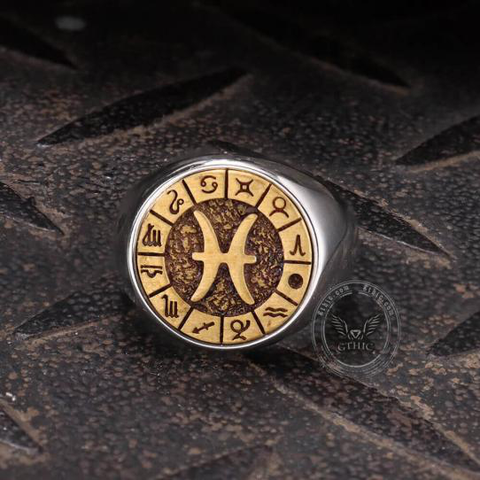 Pisces Stainless Steel Ring- Gthic.com - Blog
