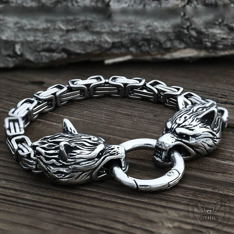 Celtic Wolf Stainless Steel Beast Viking Bracelet - Gthic.com - Blog