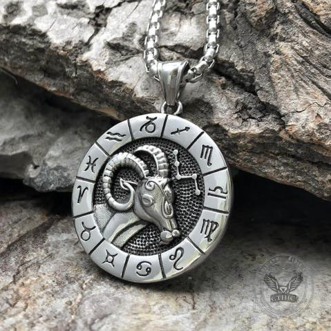 Aries Stainless Steel Pendant- Gthic.com - Blog