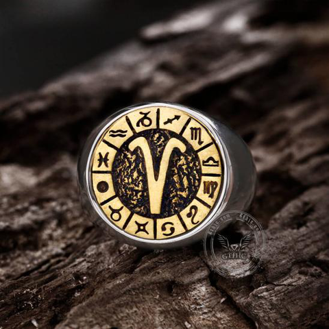 Aries Stainless Steel Ring- Gthic.com - Blog