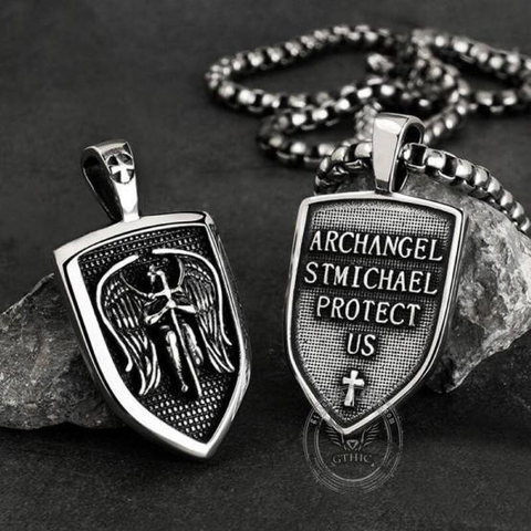 Archangel Michael Shield Pendant Necklace | Saint Michael Archangel Pendant  - Pendant - Aliexpress