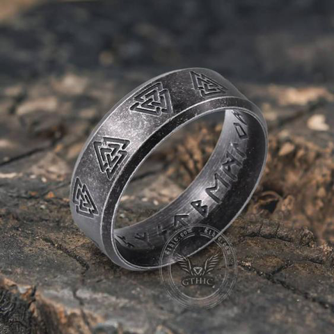 Valknut Ring Vikings Wikinger Wotansknoten Runen Germanen Futhark 