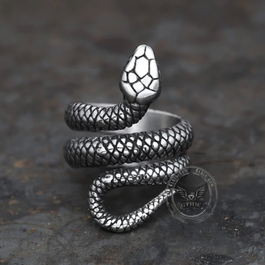 Coiled Snake Stainless Steel Ring 02 - Gthic.com - Blog