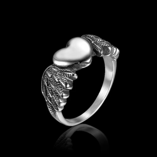 Retro Flying Love Stainless Steel Punk Ring - Gthic.com - Blog