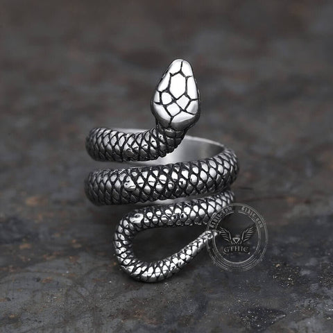 Coiled Snake Stainless Steel Ring - Gthic.com - Blog