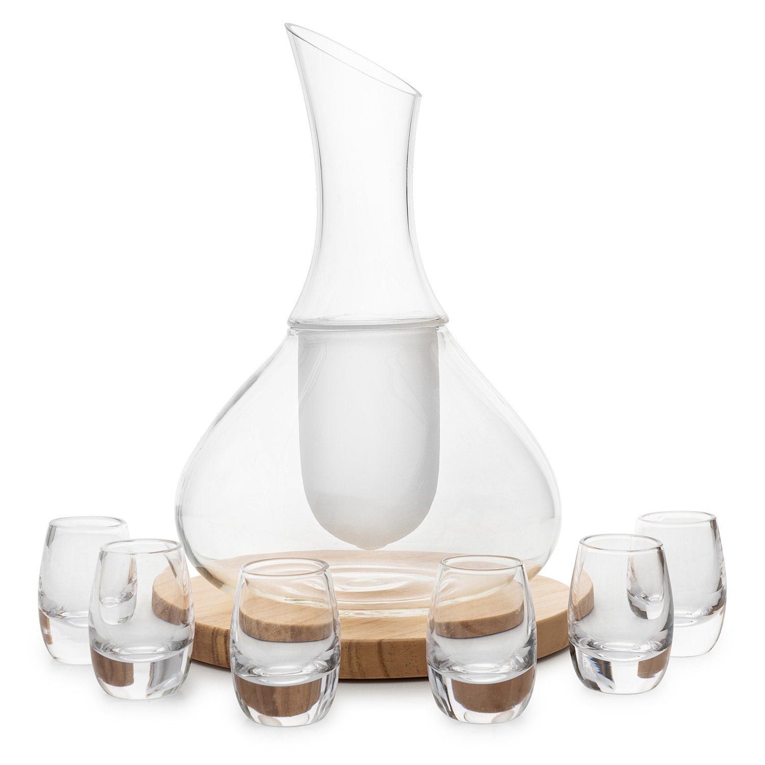 Sake Carafe Set with Wooden Base