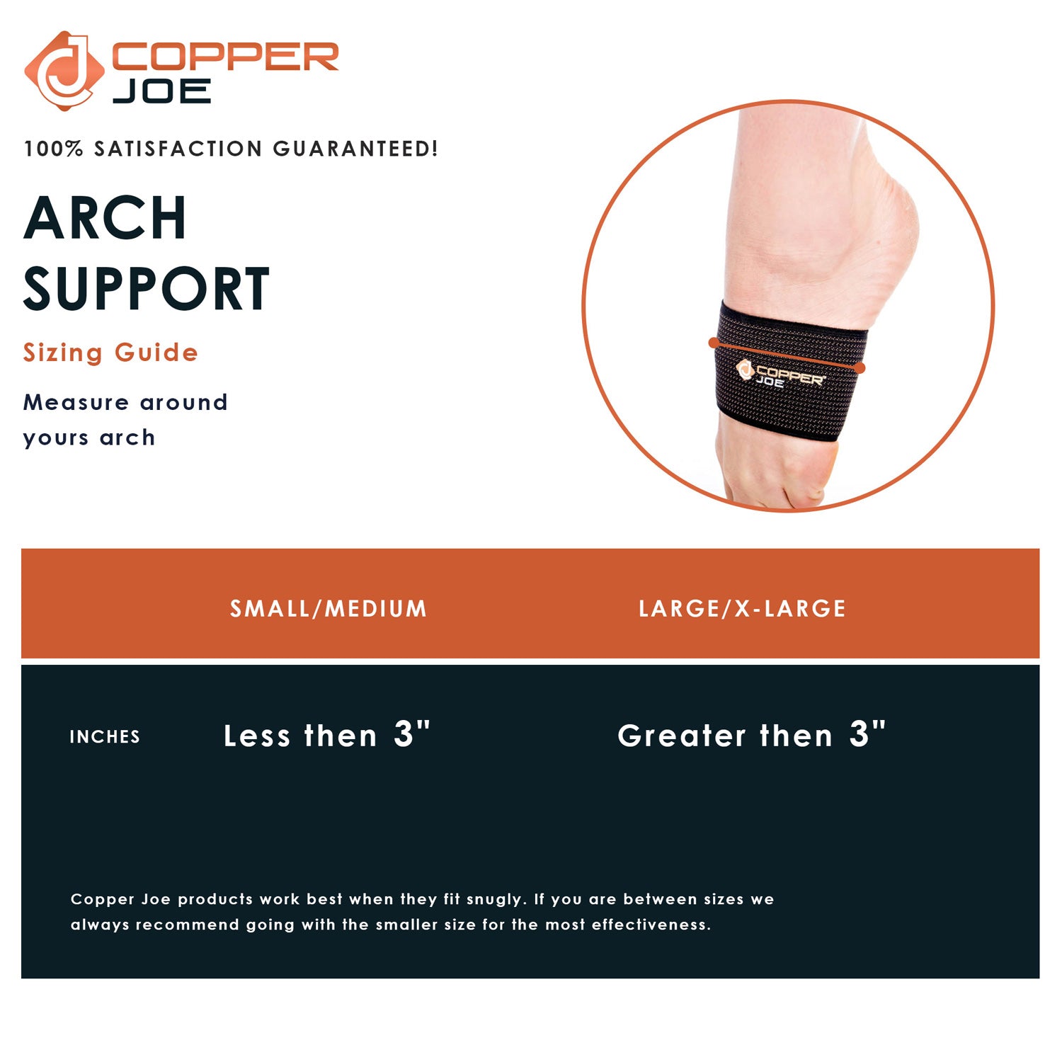 Copper Joe Arch Support Sleeves 1 Pair