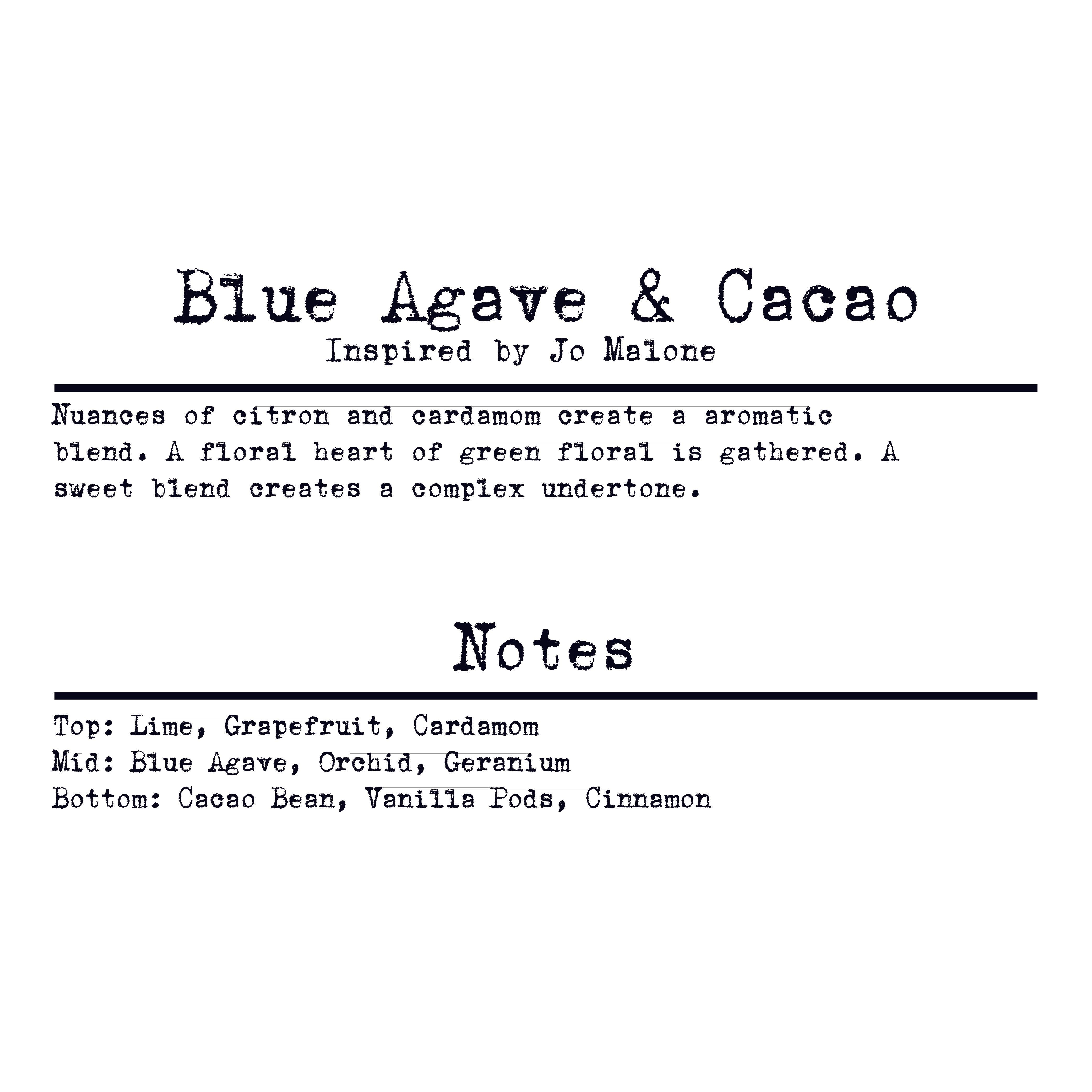 Blue Agave & Cacoa (our version) Sample Scent Strip