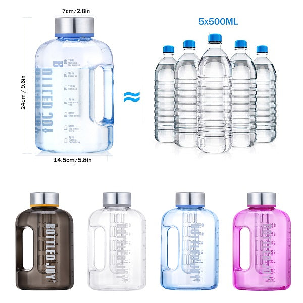 2.2L Large Capacity Plastic Gym Sports Water Bottle
