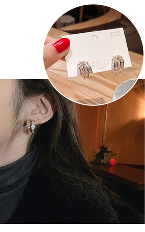 "Move On" S925 Silver Diamond Earring