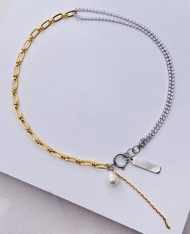 "Change" Pearl Diamond Necklace