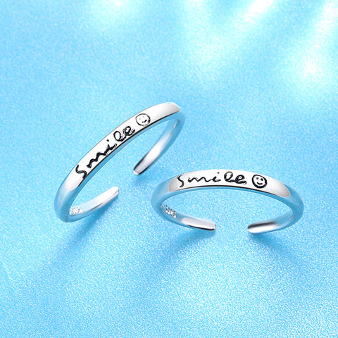 Smile Sterling Silver Open Ring