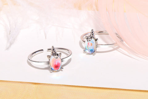 "Rainbow Unicorn" Sterling Silver Ring