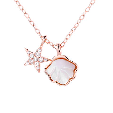 Summer Beach Sterling Silver Shell Necklace
