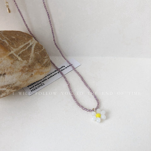 Beaded Daisy Cute Necklace