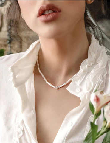 "Beauty of Nature" Pearl Silver Necklace
