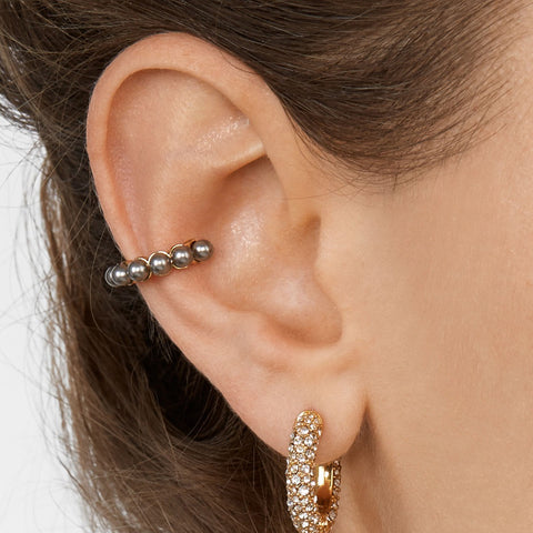 Pearl CZ Diamond Pearl Ear Cuff Stackable