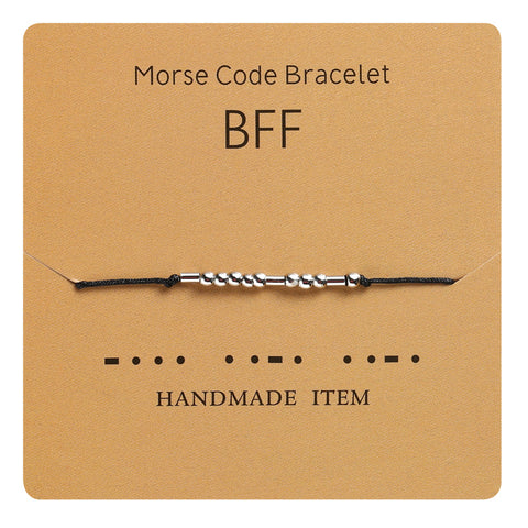 Handmade Brad Beaded Morse Code Bracelet Inspiration Gift for her Custom Letters Available