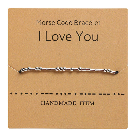 Handmade Braid Beaded Morse Code Bracelet Inspiration Gift for her Custom Letters Available