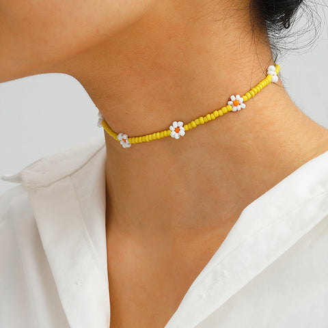 Colorful Fresh Flower Bead Necklace