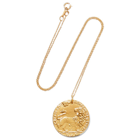 "Lion Coin" Relief Craft Necklace