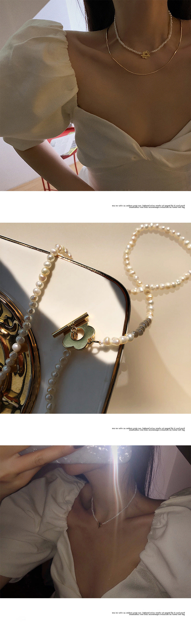 Natural Pearl Flower Choker Necklace
