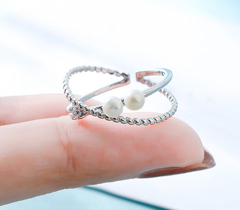 "No Ending" Sterling Silver Pearl Ring