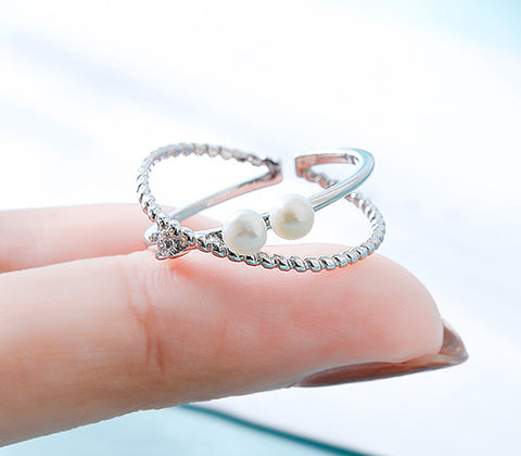 "No Ending" Sterling Silver Pearl Ring