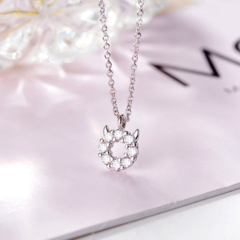 Pastel Evil Sterling Silver Diamond Necklace