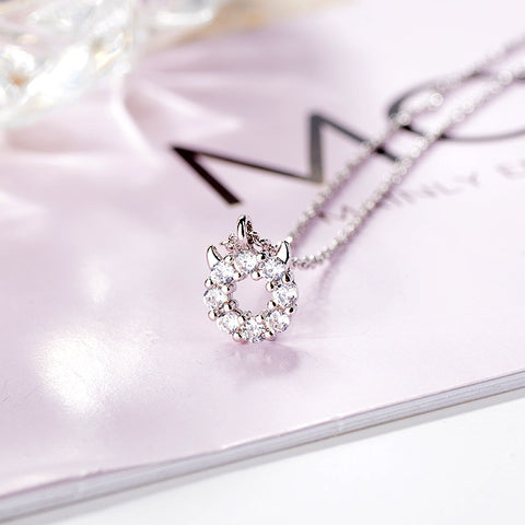 Pastel Evil Sterling Silver Diamond Necklace