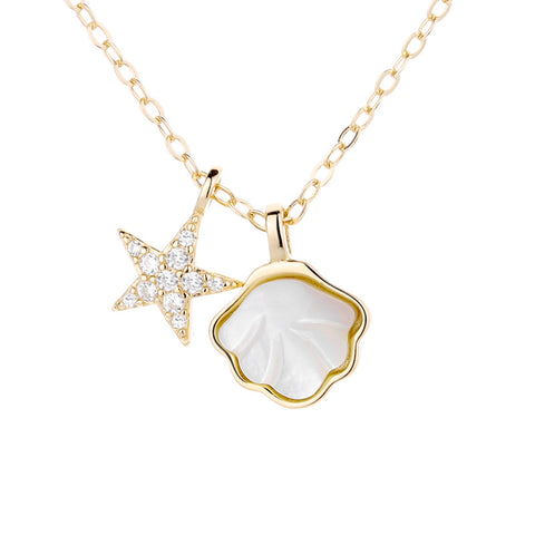 Summer Beach Sterling Silver Shell Necklace
