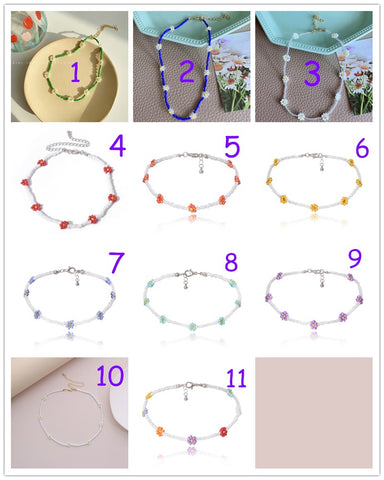 Colorful Fresh Flower Bead Necklace