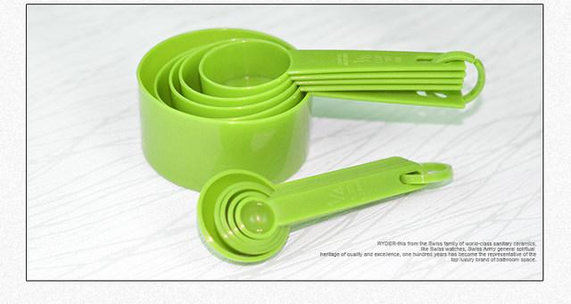 10pcs 6 Color Measuring Cups And Measuring Spoon Silicone Handle Measuring Tool