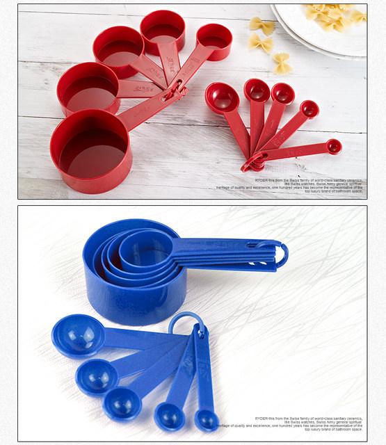 10pcs 6 Color Measuring Cups And Measuring Spoon Silicone Handle Measuring Tool