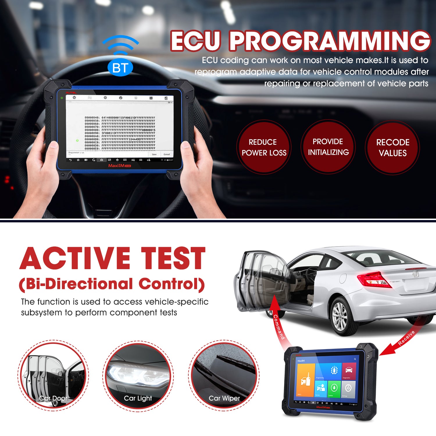 The ECU programming of the IM608 diagnostic tool can be used on most cars